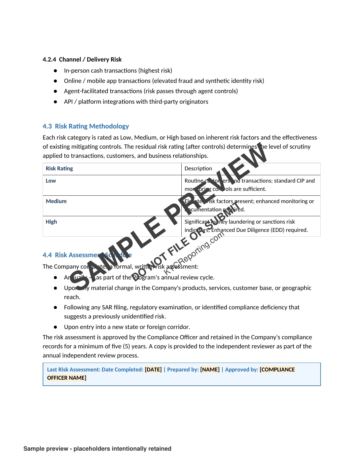 AML compliance template — page 10