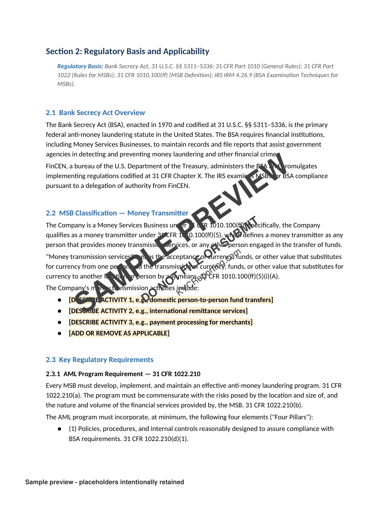 AML compliance template — page 5